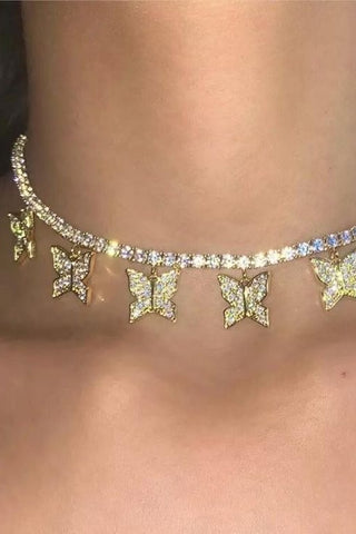 PINK ROSE CHOKER