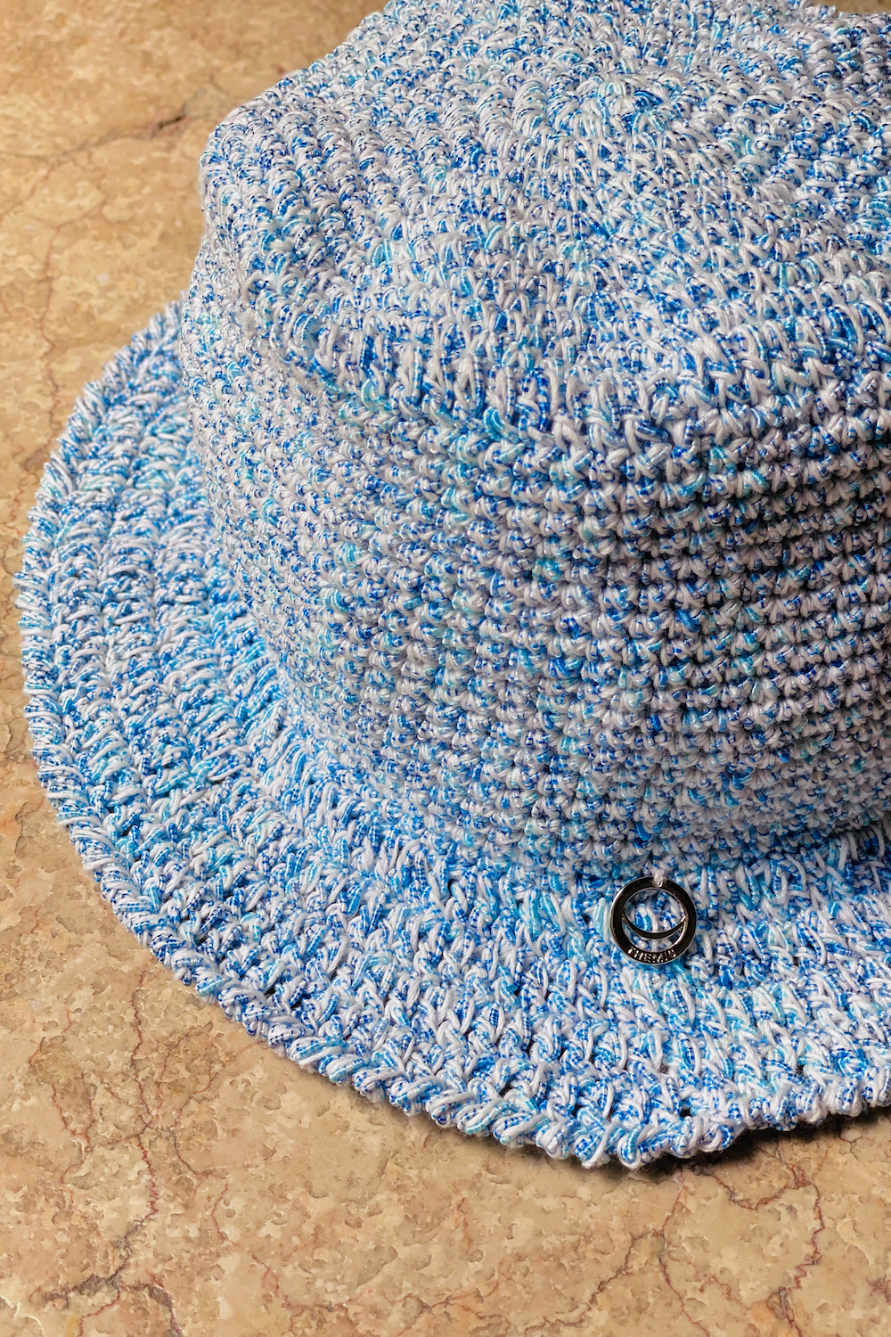 CROCHET BUCKET HAT BLUE