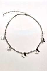BUTTERFLIES SILVER CHOKER