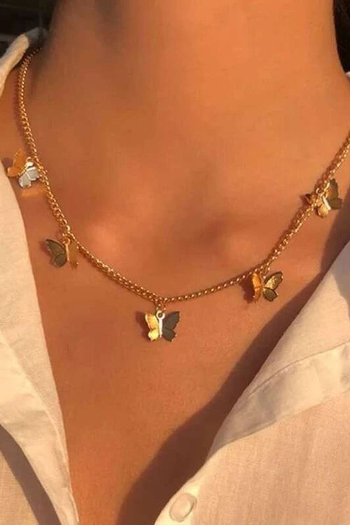 BUTTERFLIES GOLD CHOKER