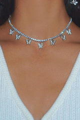 BUTTERFLIES CHOKER SILVER