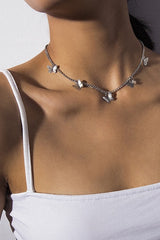 BUTTERFLIES SILVER CHOKER