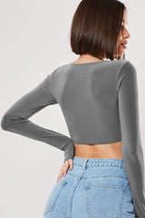 VERA GRAY CROP TOP